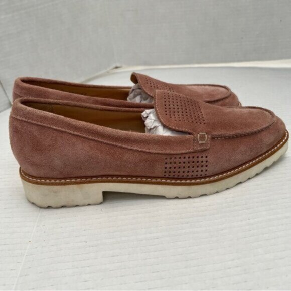 Ron White • Wazzy loafers EUC  Suede Leather Italy perforated slip on Sz 40/9.5 - Picture 5 of 15